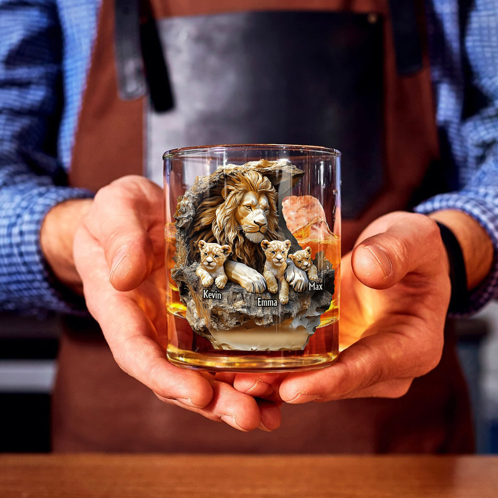 Bester Papa im Wildnisland – Personalisiertes Whiskeyglas für Väter