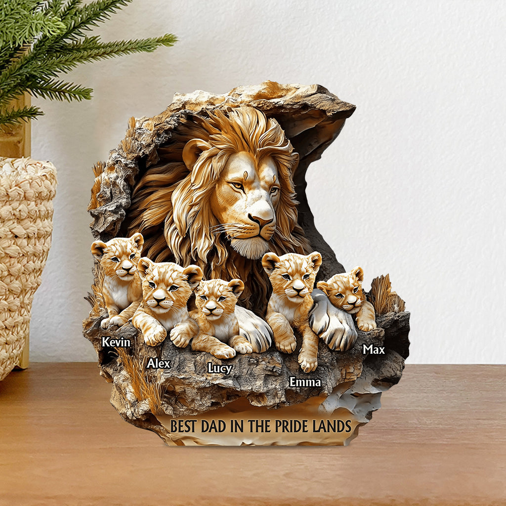 Papa Lion - Personalized Father Custom Shaped Acrylic Plaque