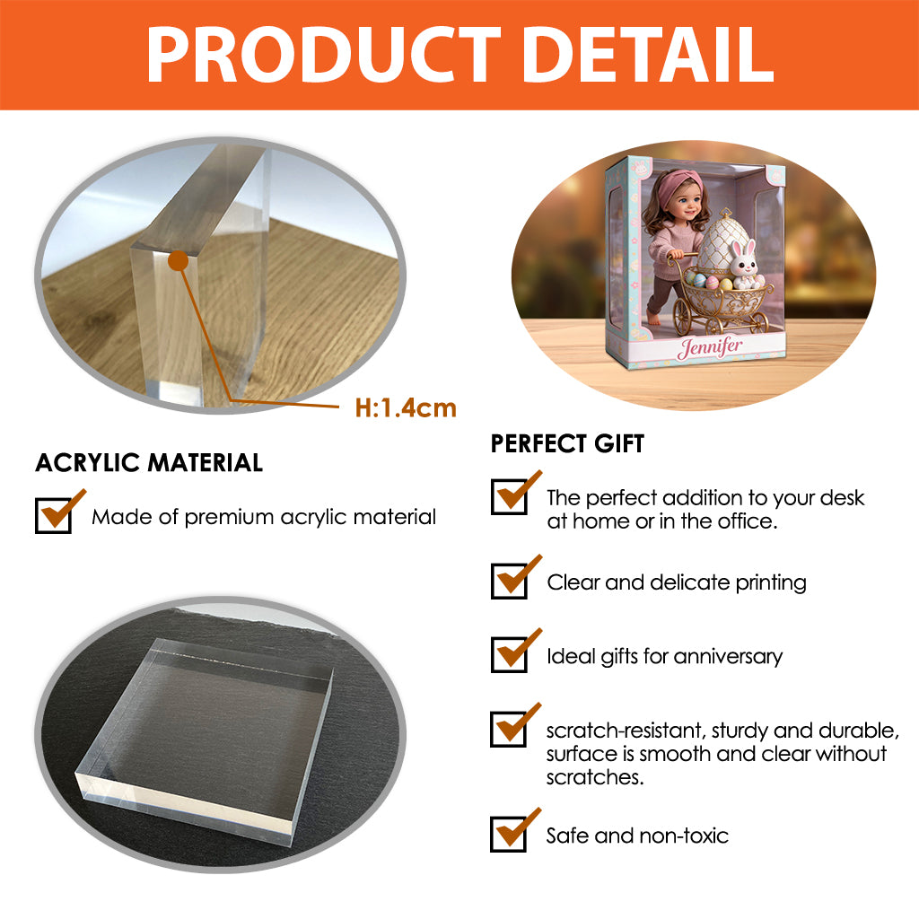 Custom Any Photo Best Easter Gift - Personalized Kid Custom Shaped Acrylic Plaque