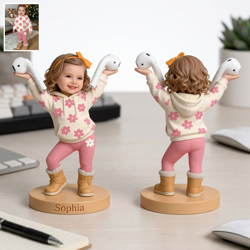 Niedlicher Stift/ Bluetooth Kopfhörer Halter Schreibtisch Zubehör für Eltern - Personalisierte Kinder Premium 3D Figur