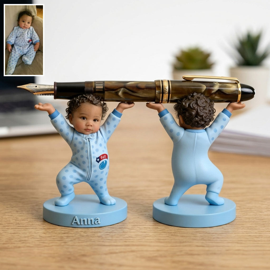 Niedlicher Stift/ Bluetooth Kopfhörer Halter Schreibtisch Zubehör für Eltern - Personalisierte Kinder Premium 3D Figur