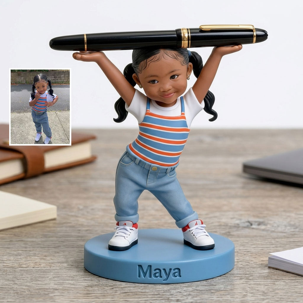 Niedlicher Stift/ Bluetooth Kopfhörer Halter Schreibtisch Zubehör für Eltern - Personalisierte Kinder Premium 3D Figur
