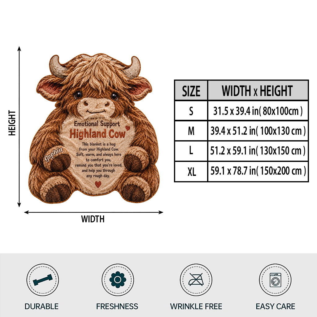 Du machst das großartig! Süße Hochlandkuh - Personalisierte Hochlandkuh-förmige Fleece-Decke