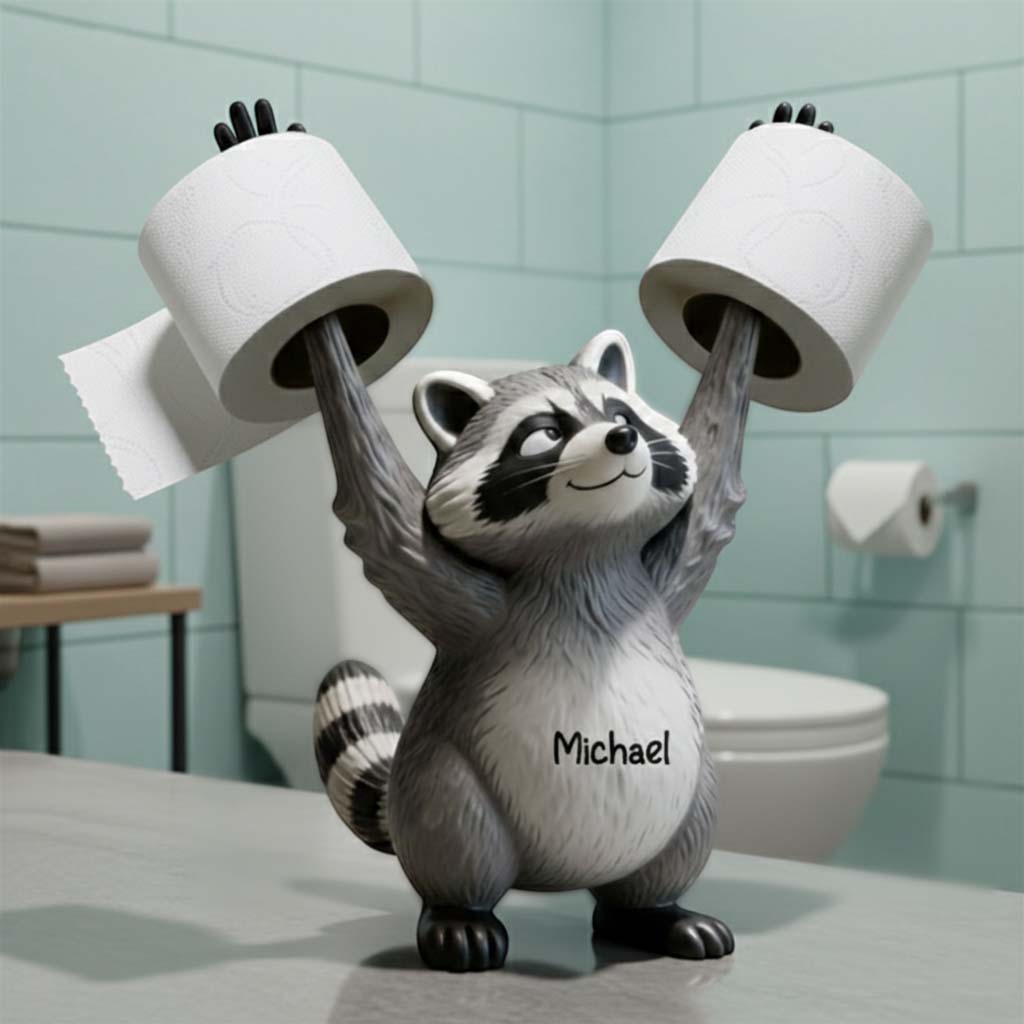 Funny Raccoon Bathroom Deccor - Personalized Raccoon Custom Shaped Acrylic Plaque