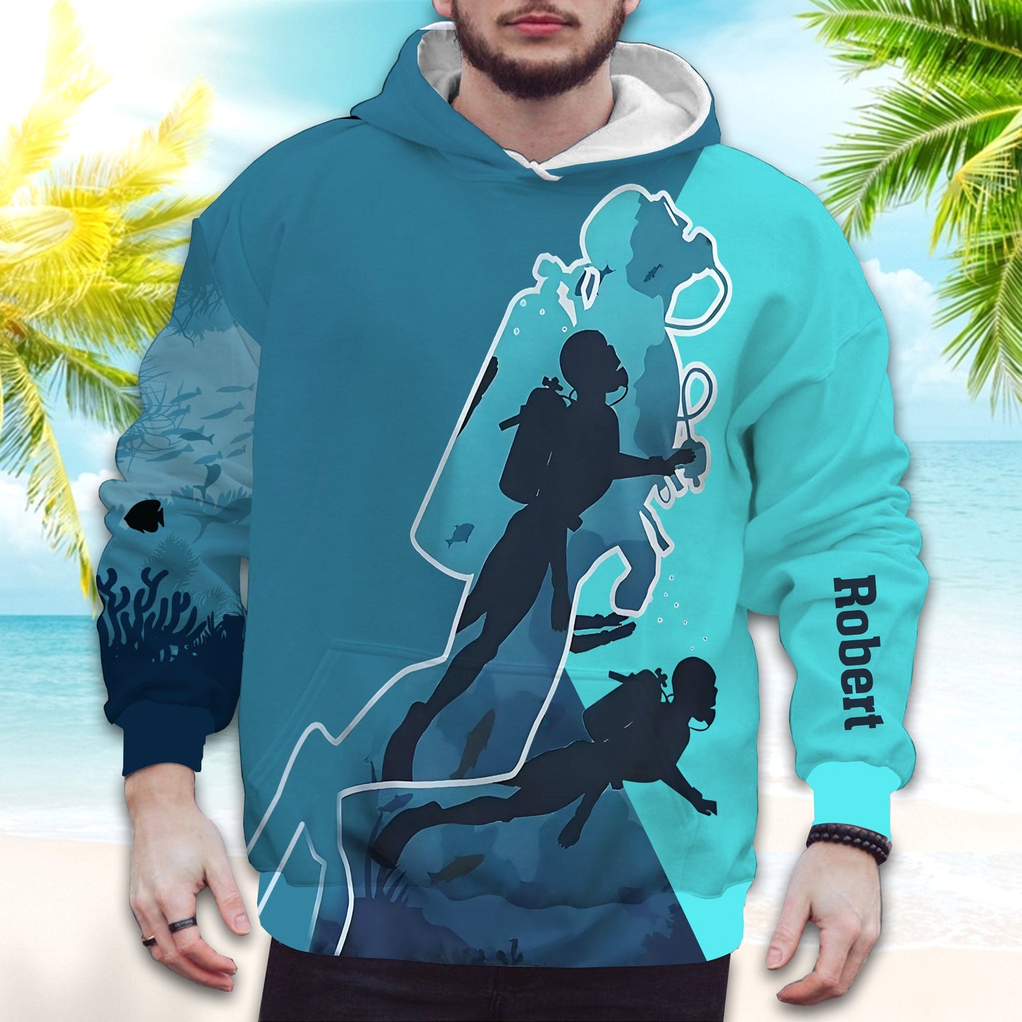 Ich liebe Tauchen – personalisiertes Taucher-T-Shirt