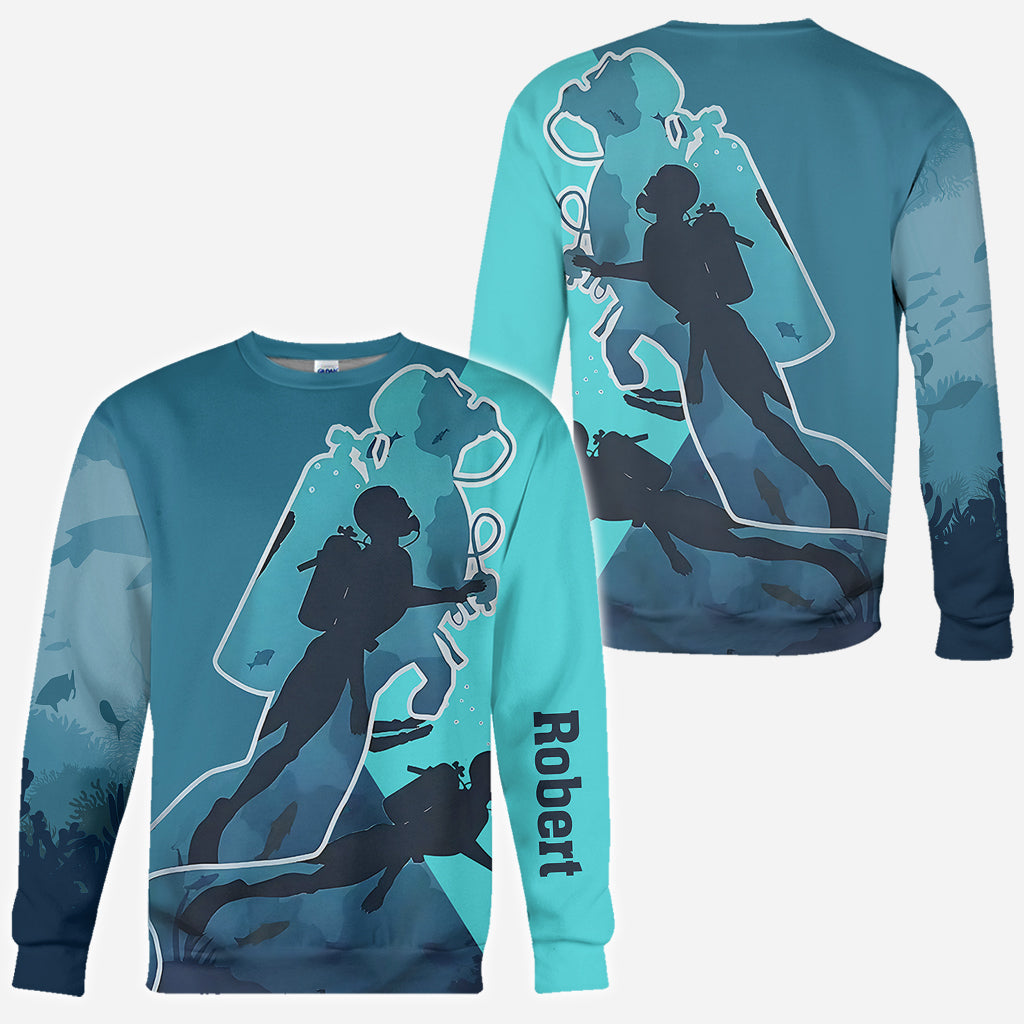 Ich liebe Tauchen – personalisiertes Taucher-T-Shirt