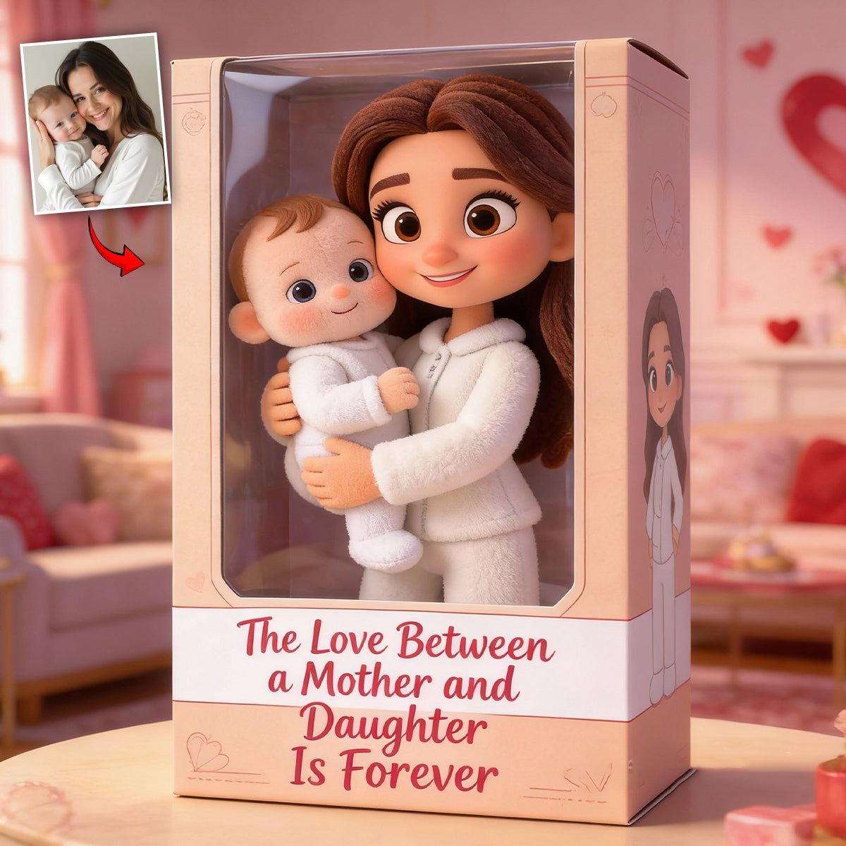 Ich liebe dich – Personalisierte Acrylplakette für Mutter (individuell geformt)