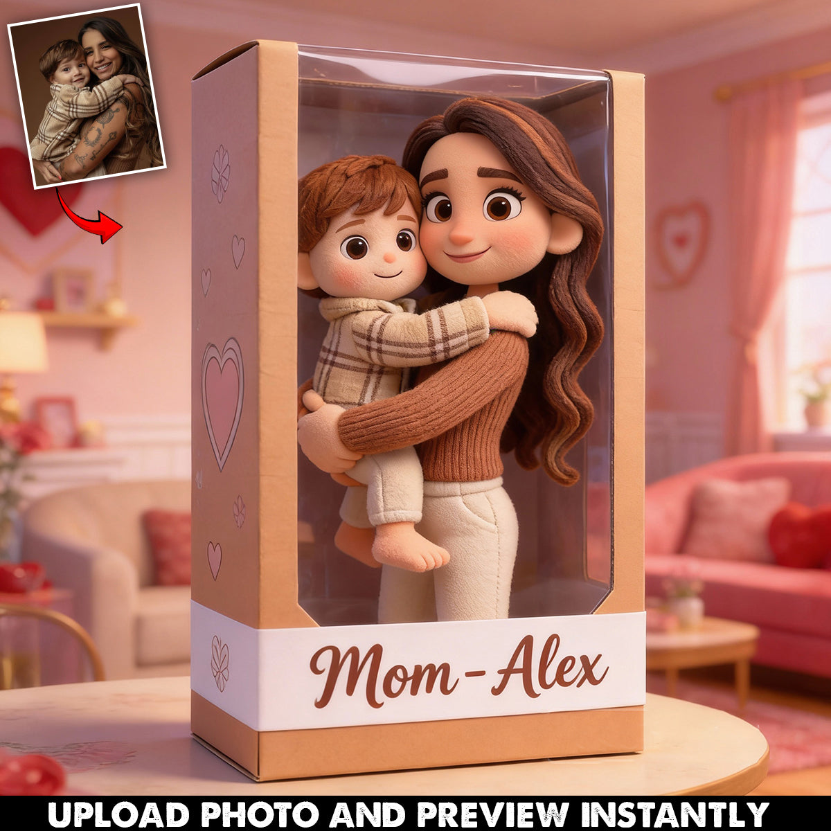 Ich liebe dich – Personalisierte Acrylplakette für Mutter (individuell geformt)