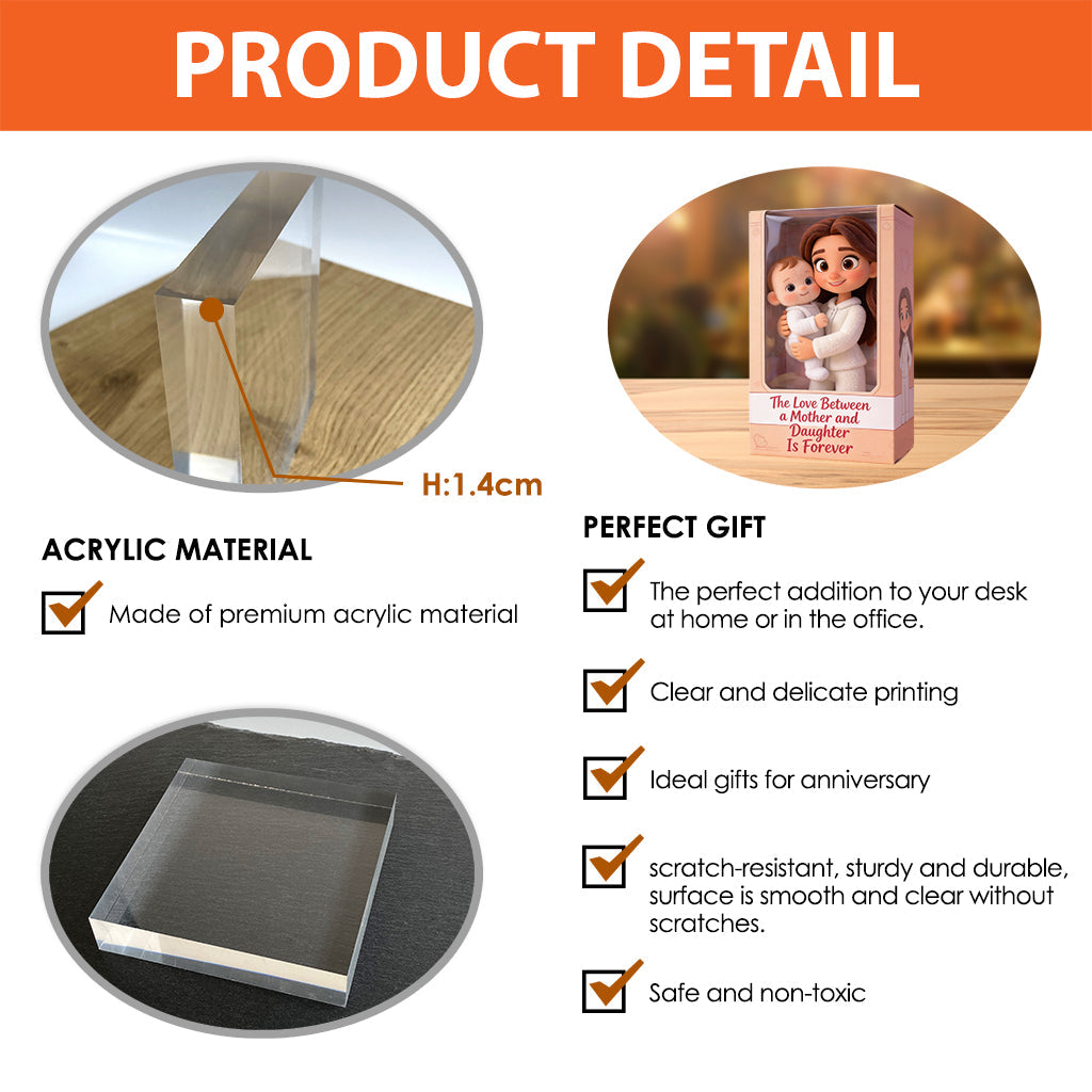 Ich liebe dich – Personalisierte Acrylplakette für Mutter (individuell geformt)