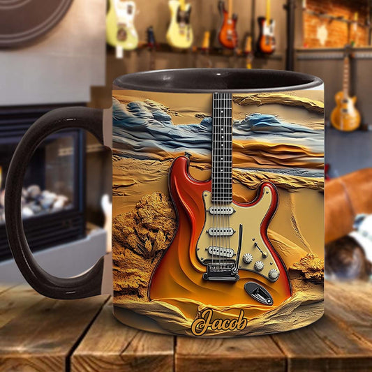 Gitarrenliebe – Personalisierte Tasse mit Gitarrenmotiv
