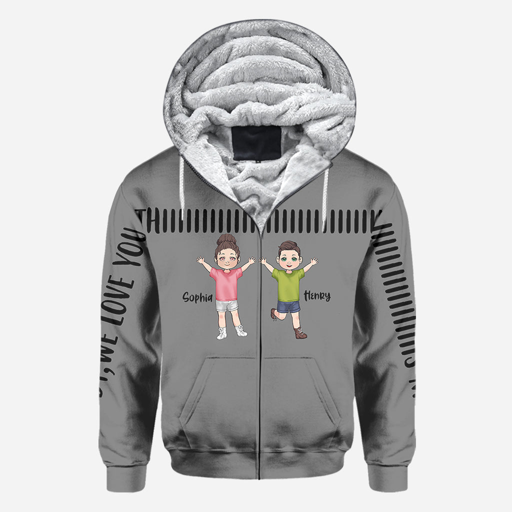 Daddy We Love You This Much - Personalized Father All Over Shirt