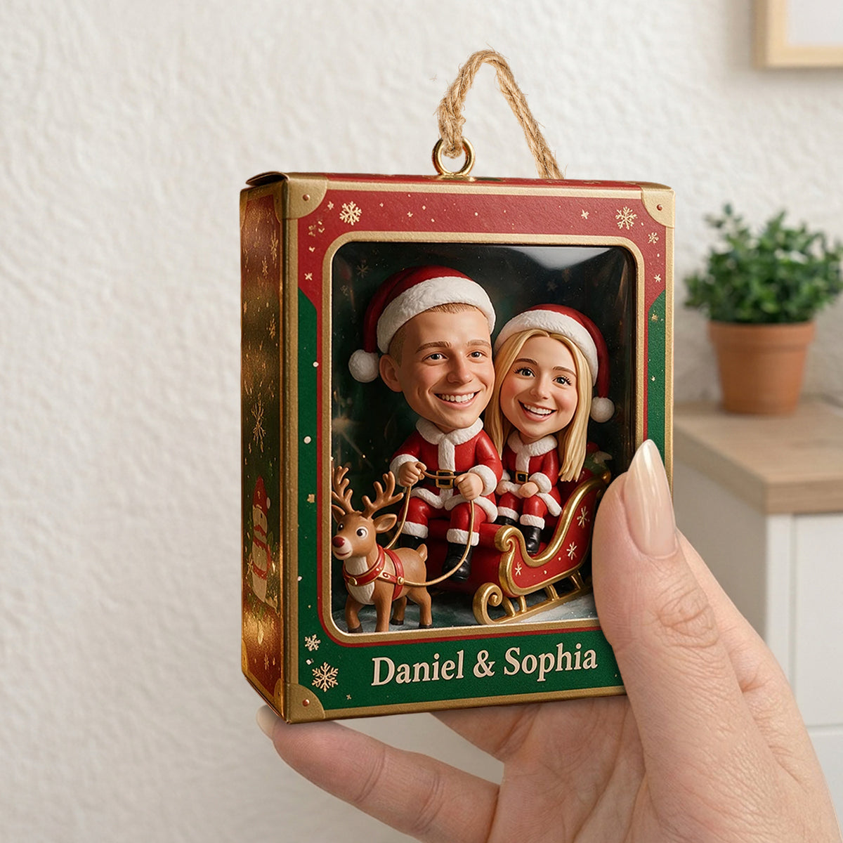We're In a Sleigh - Personalized Couple Acrylic Box Ornament