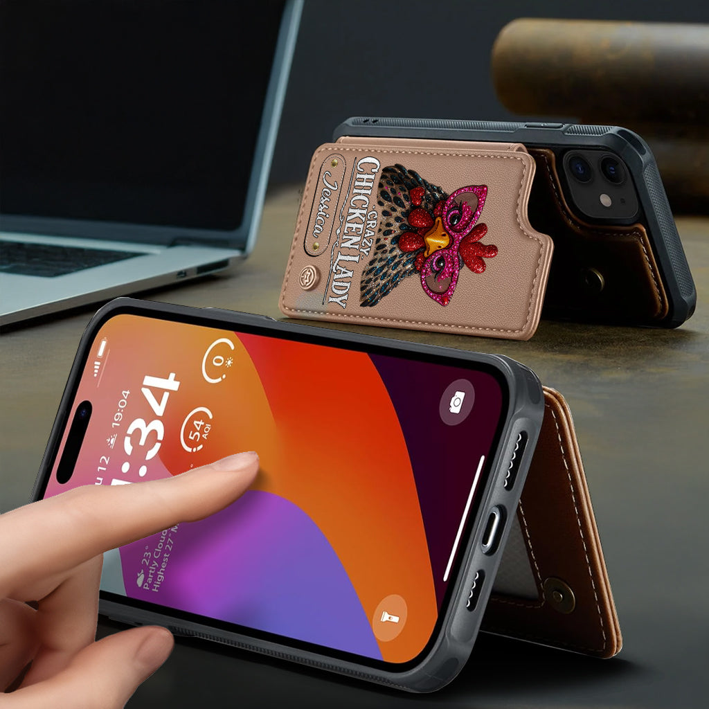 Crazy Chicken Lady - Personalized Chicken Wallet Phone Case