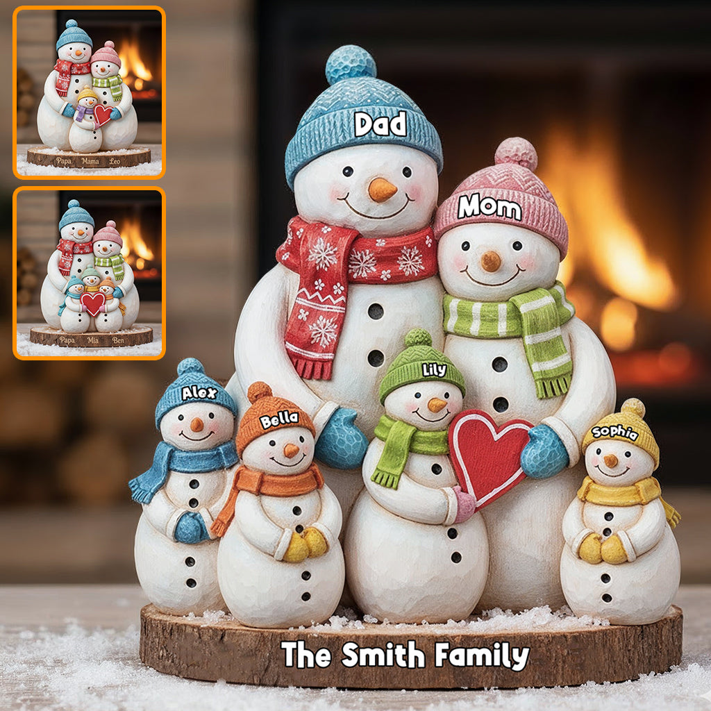 Frohe Weihnachten – Personalisierte, individuell geformte Holzplakette für die Familie