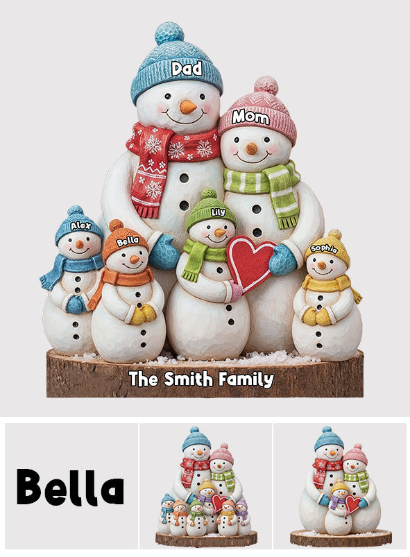 Frohe Weihnachten – Personalisierte, individuell geformte Holzplakette für die Familie