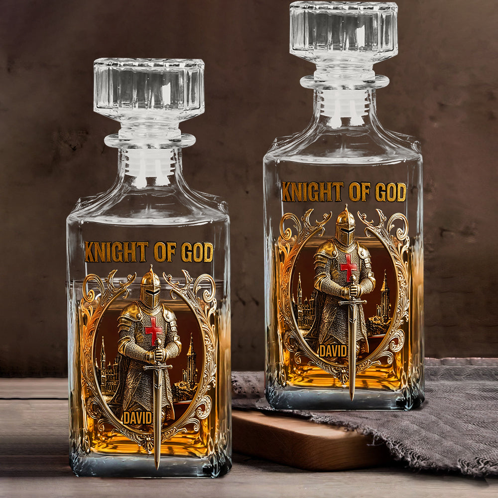 Ritter Gottes – Personalisiertes christliches Whisky-Dekanter-Set