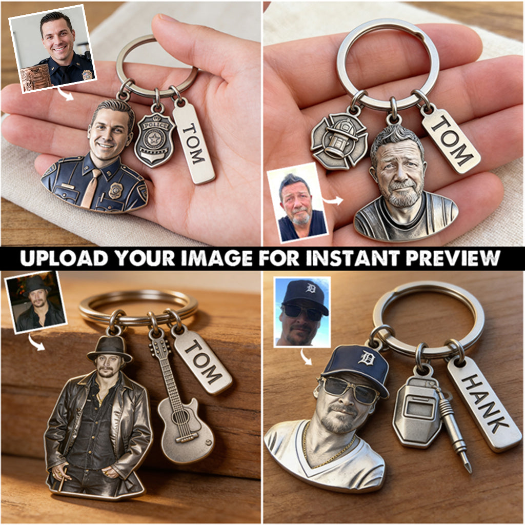 Personalisierter Schlüsselanhänger für Polizisten mit Anhängern