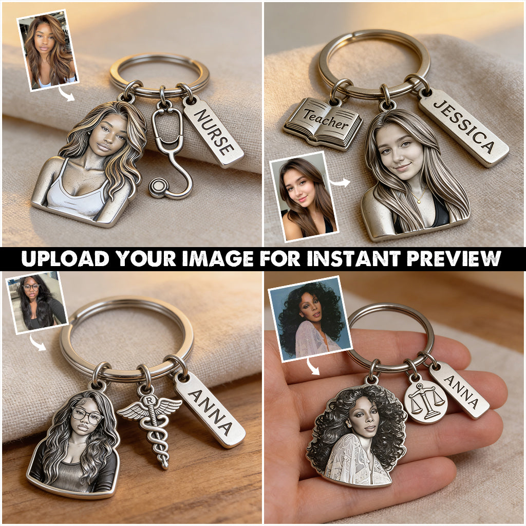 Personalisierter Schlüsselanhänger für Polizisten mit Anhängern