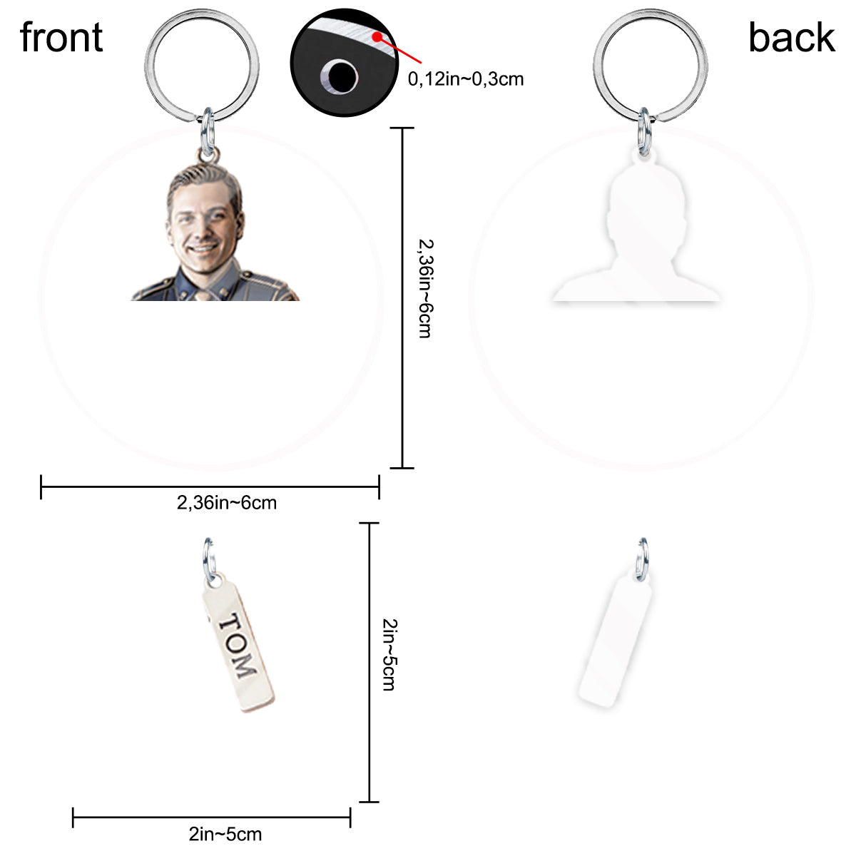 Personalisierter Schlüsselanhänger für Polizisten mit Anhängern