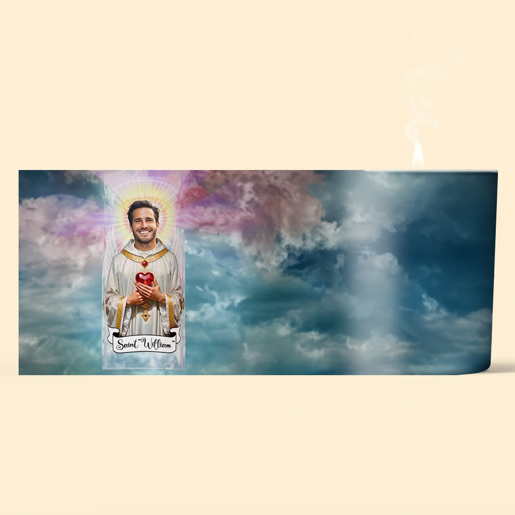 Jesus-Gebet-Geschenkidee – Personalisierte christliche Kerze mit Holzdeckel