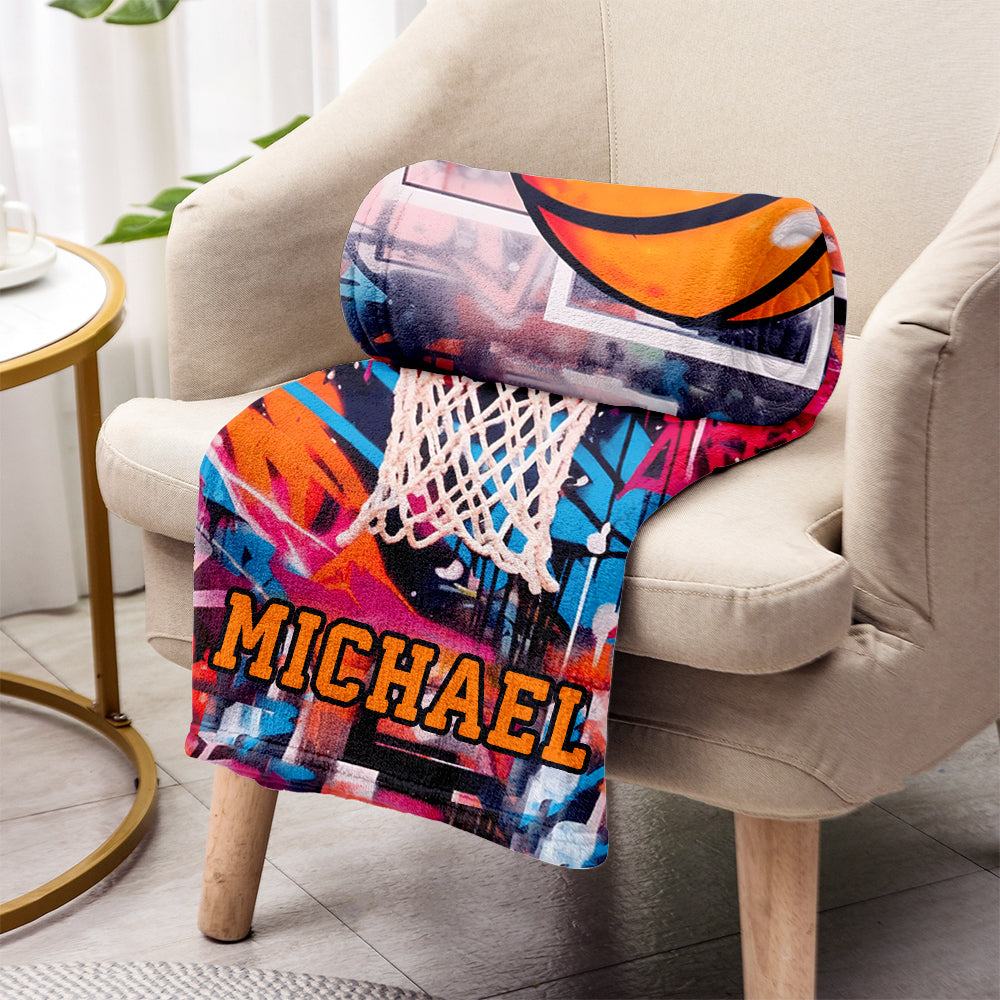 Cool Basketball Design - Personalized Basketball Blanket