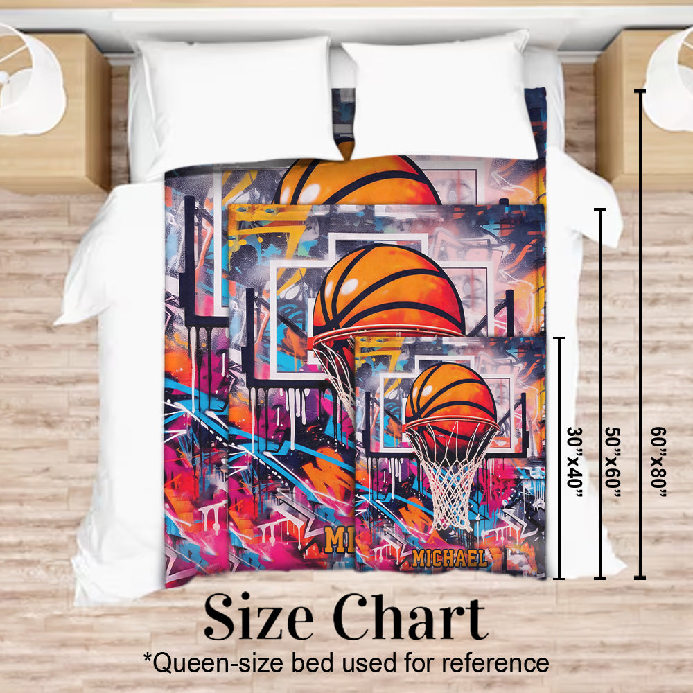 Cool Basketball Design - Personalized Basketball Blanket