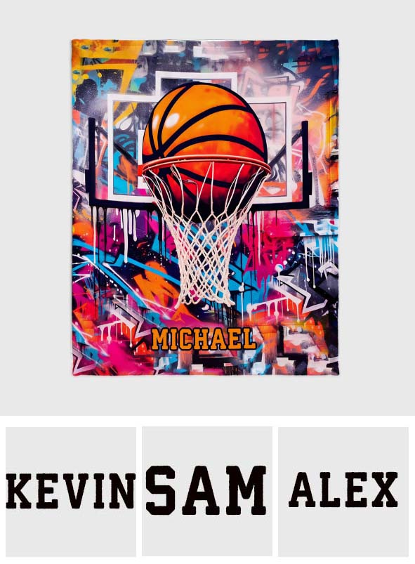 Cool Basketball Design - Personalized Basketball Blanket