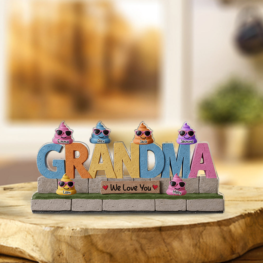 Omas kleine Scheißer – Personalisierte, individuell geformte Acrylplakette für Oma