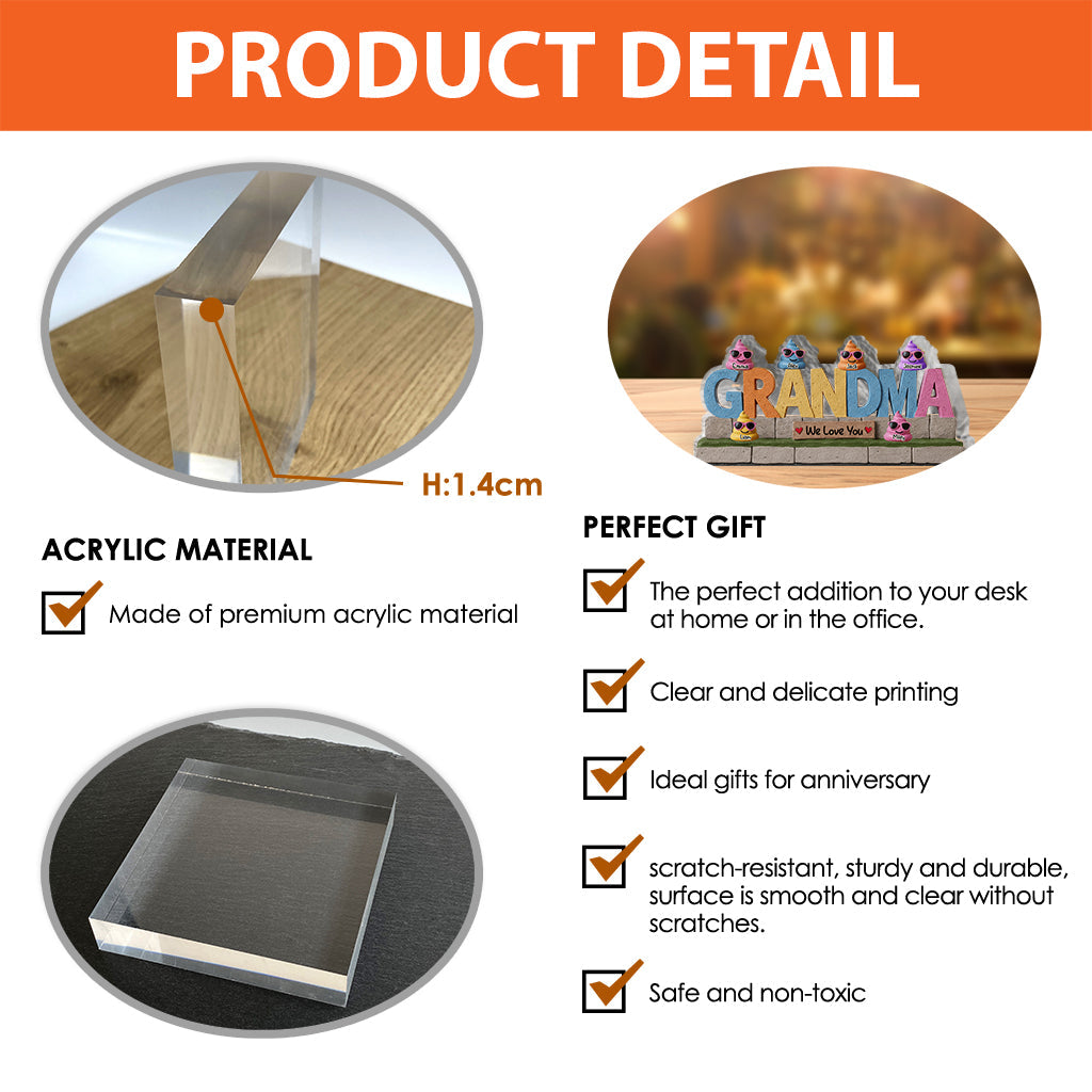 Omas kleine Scheißer – Personalisierte, individuell geformte Acrylplakette für Oma