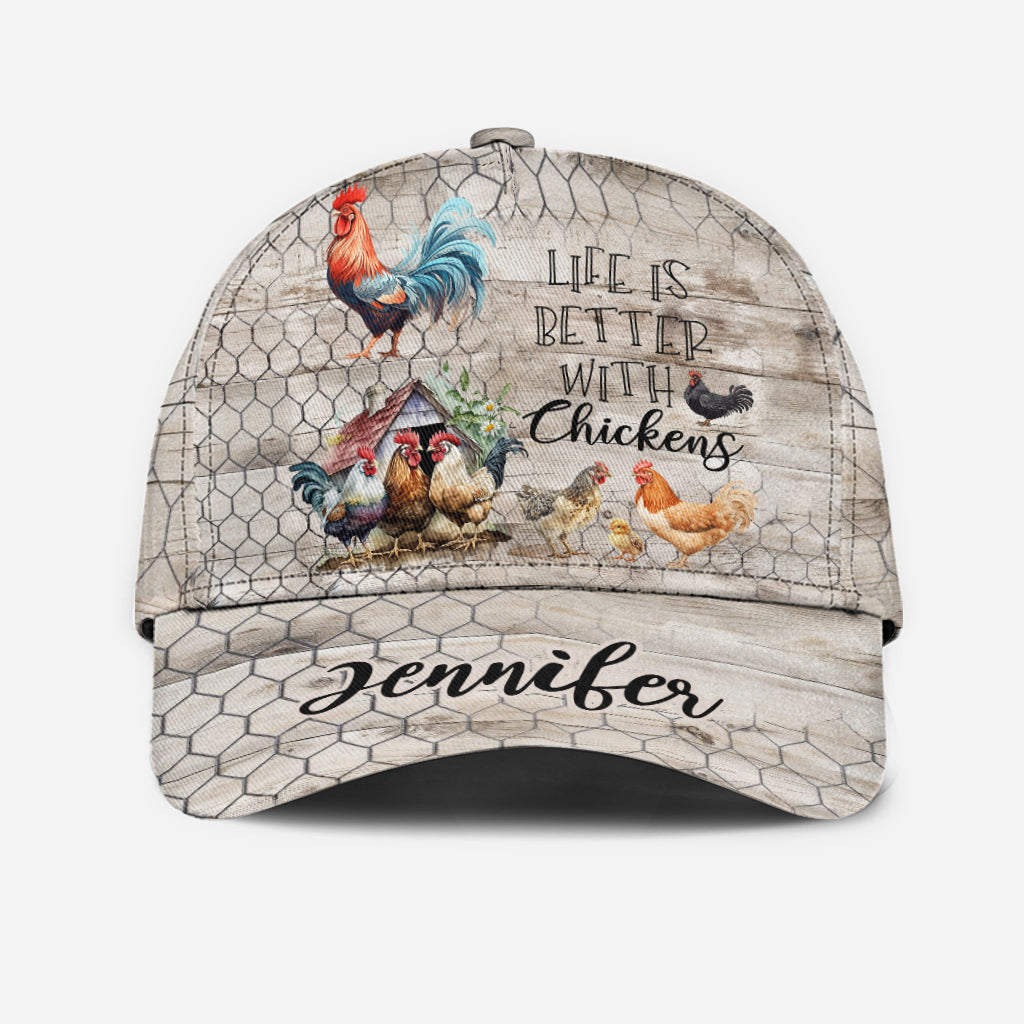 Life Is Better With Chickens - Personalized Chicken Classic Cap