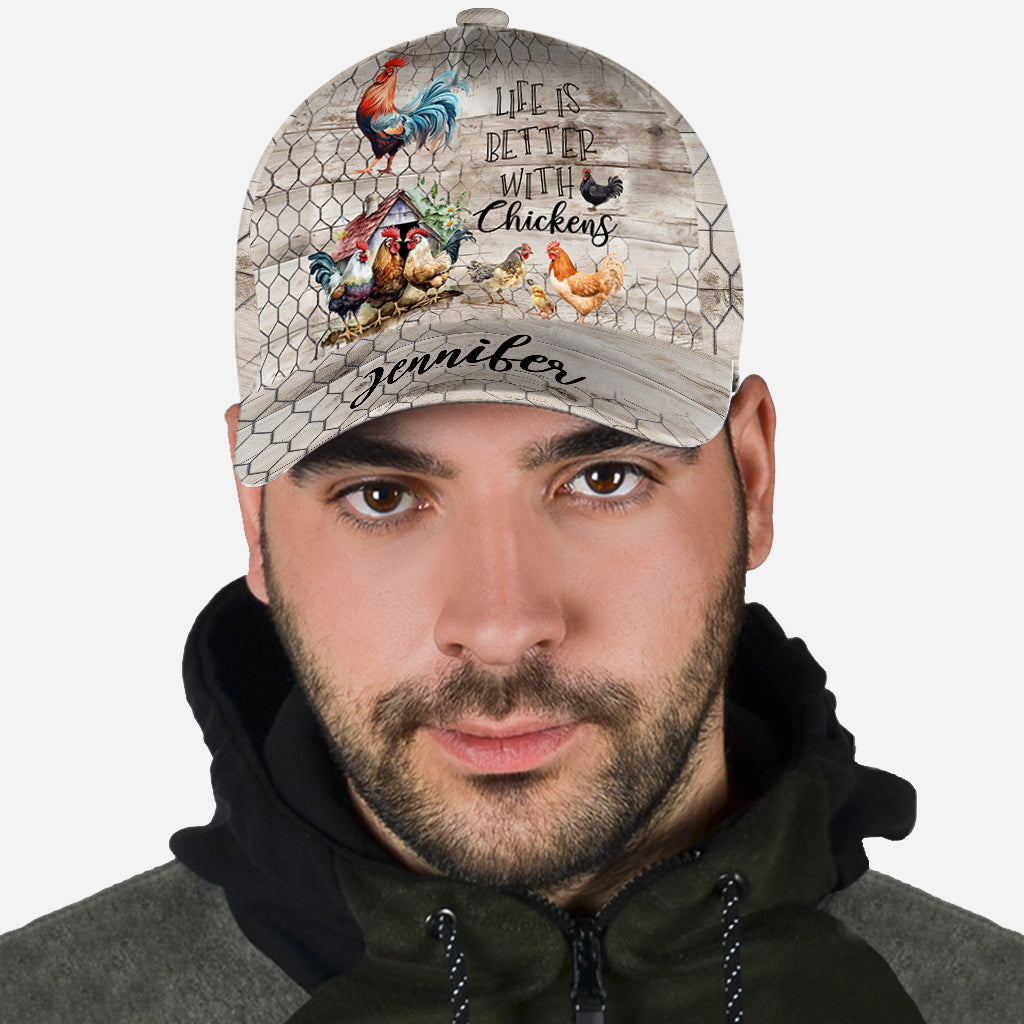 Life Is Better With Chickens - Personalized Chicken Classic Cap