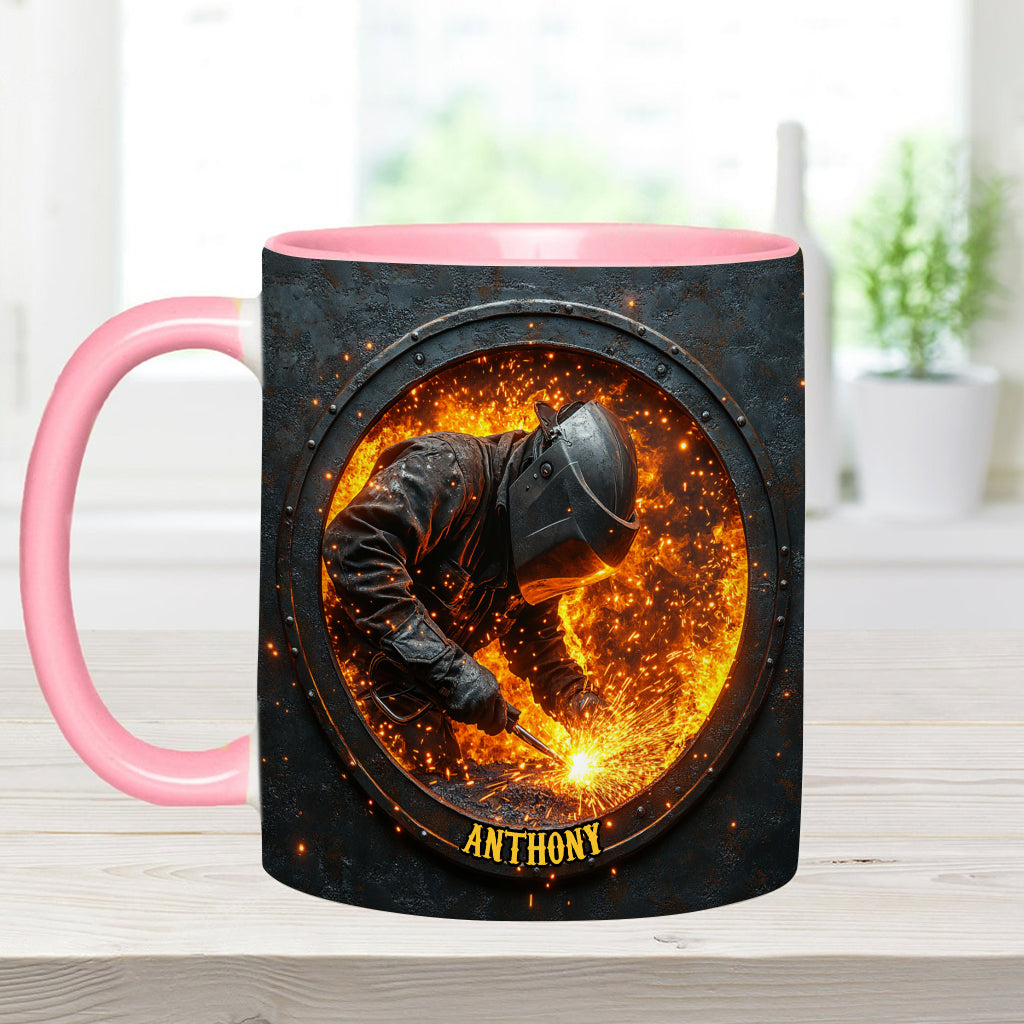 Gift For Welder Man - Personalized Welder Accent Mug