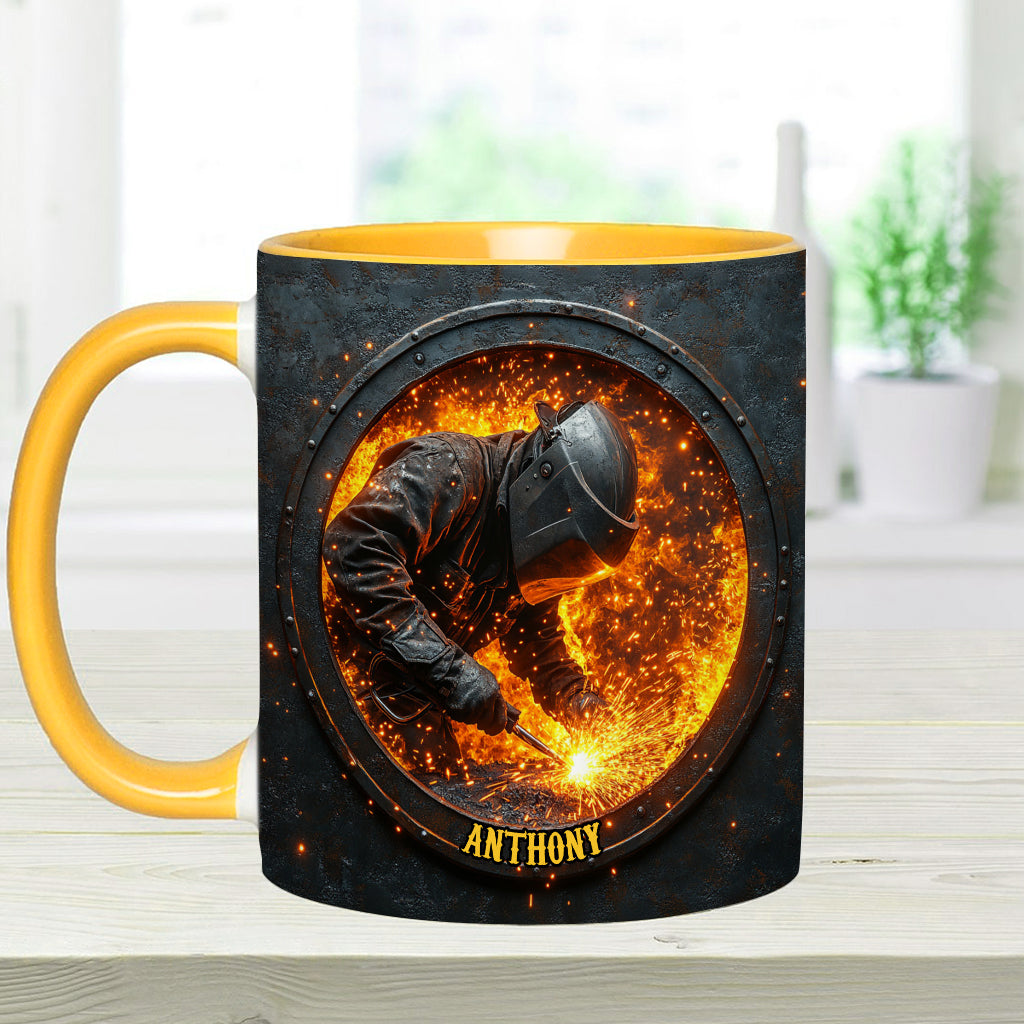 Gift For Welder Man - Personalized Welder Accent Mug