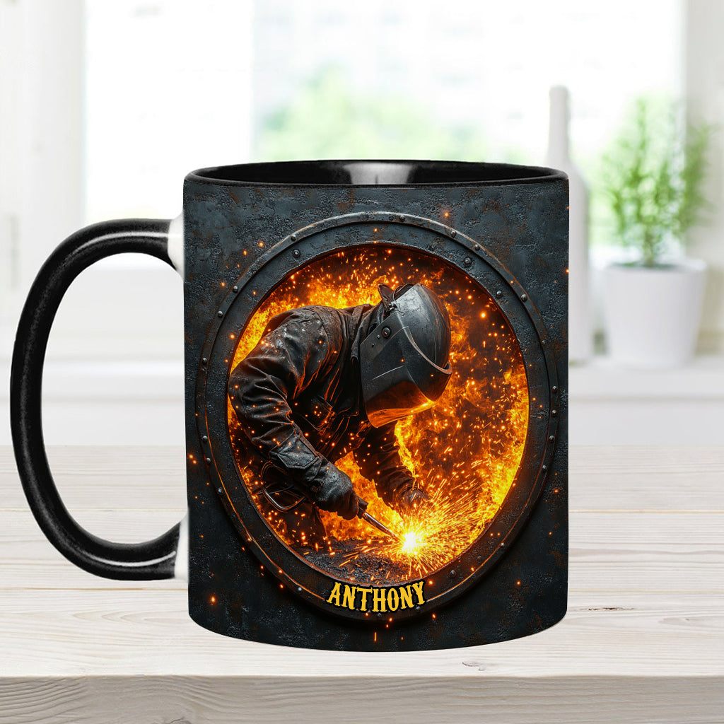 Gift For Welder Man - Personalized Welder Accent Mug