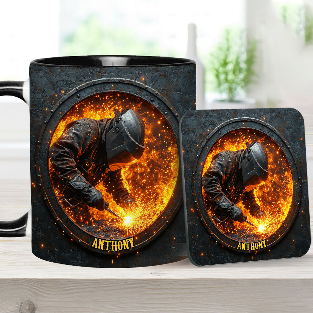 Gift For Welder Man - Personalized Welder Accent Mug