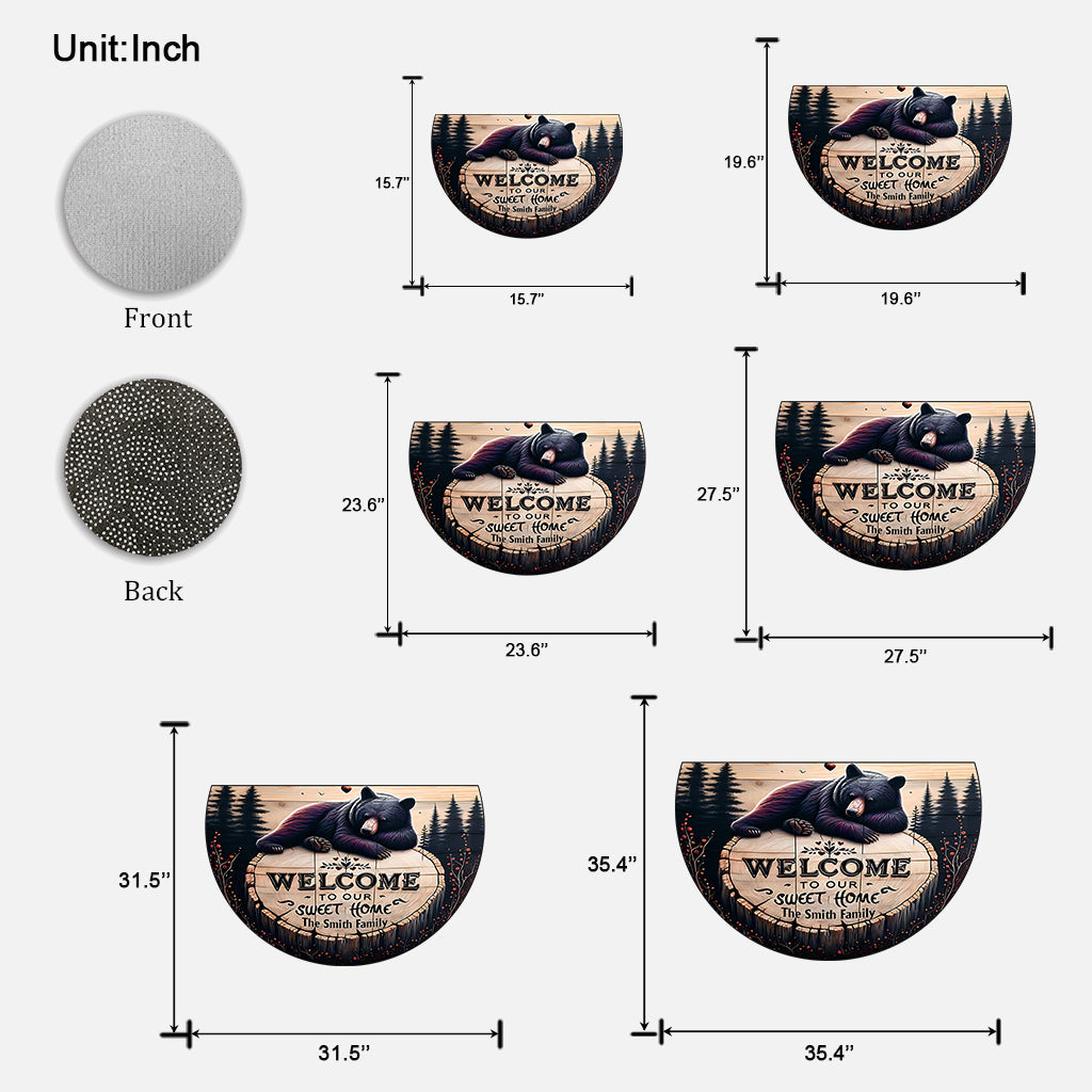 Willkommen in unserem schönen Zuhause – personalisierte Fußmatte in Jagdform