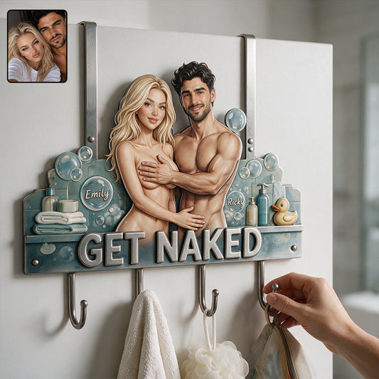 Get Naked - Personalized Spicy Couple Metal Door Hooks
