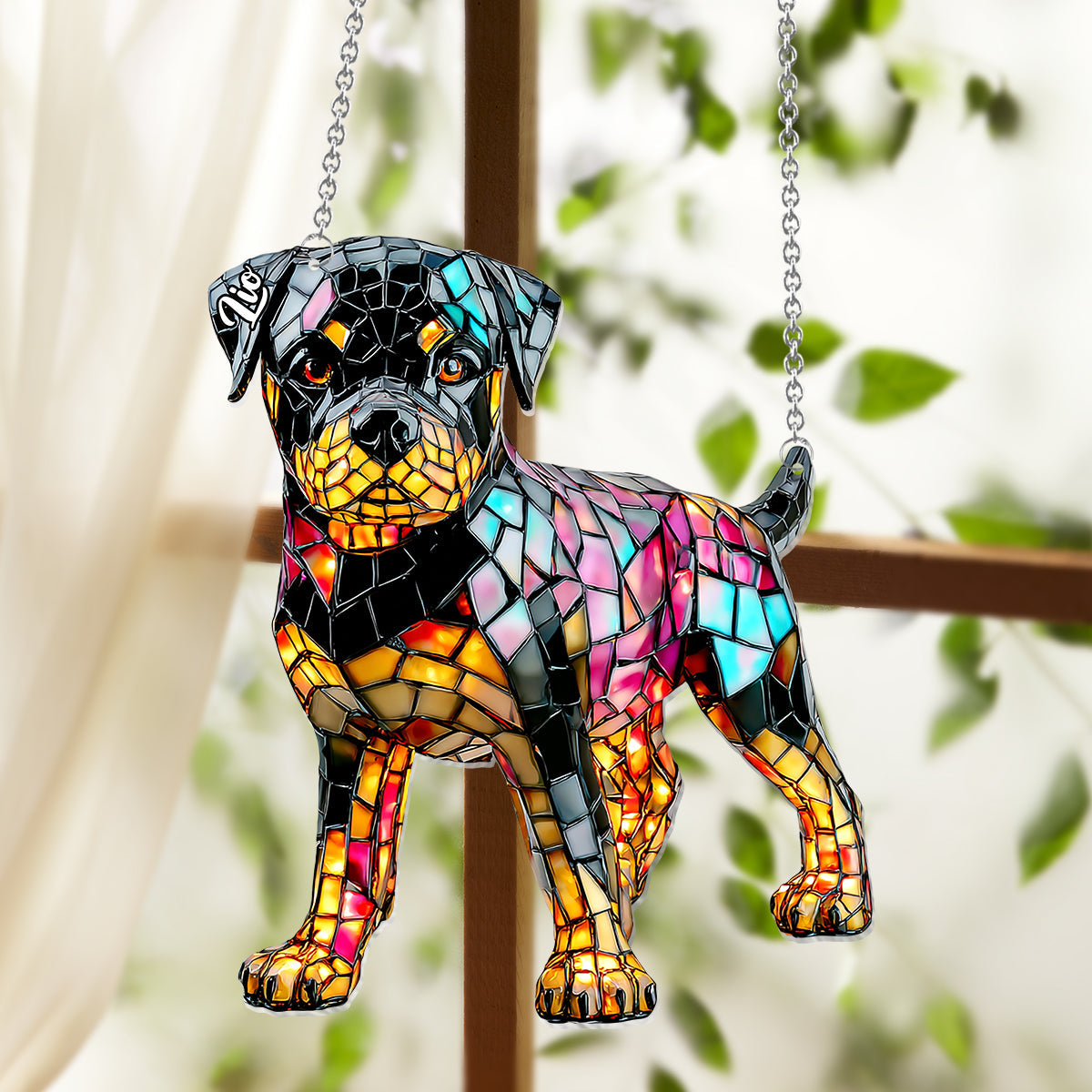 Ich liebe meinen Hund – Personalisierter Hunde-Fensterhänger-Sonnenfänger