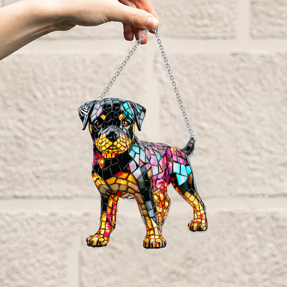 Ich liebe meinen Hund – Personalisierter Hunde-Fensterhänger-Sonnenfänger
