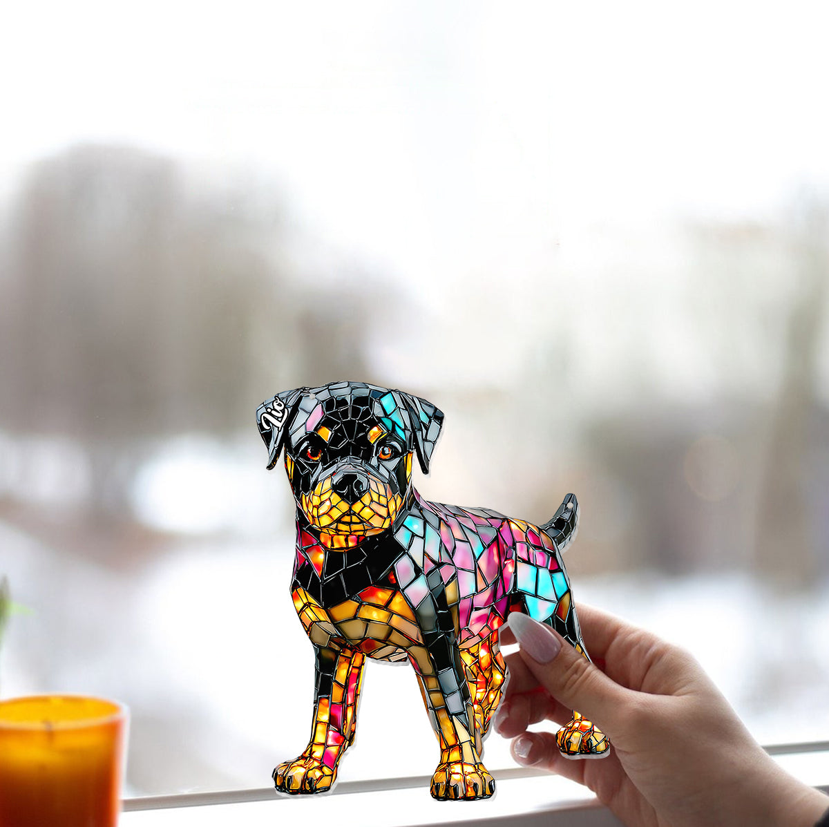 Ich liebe meinen Hund – Personalisierter Hunde-Fensterhänger-Sonnenfänger