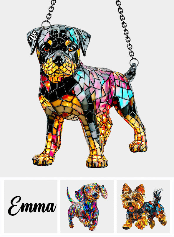 Ich liebe meinen Hund – Personalisierter Hunde-Fensterhänger-Sonnenfänger