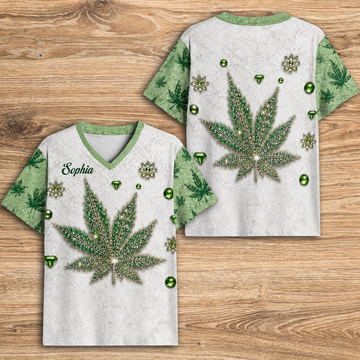 Stoner Girl - Personalized Weed Fully Printed V-Neck T-Shirt