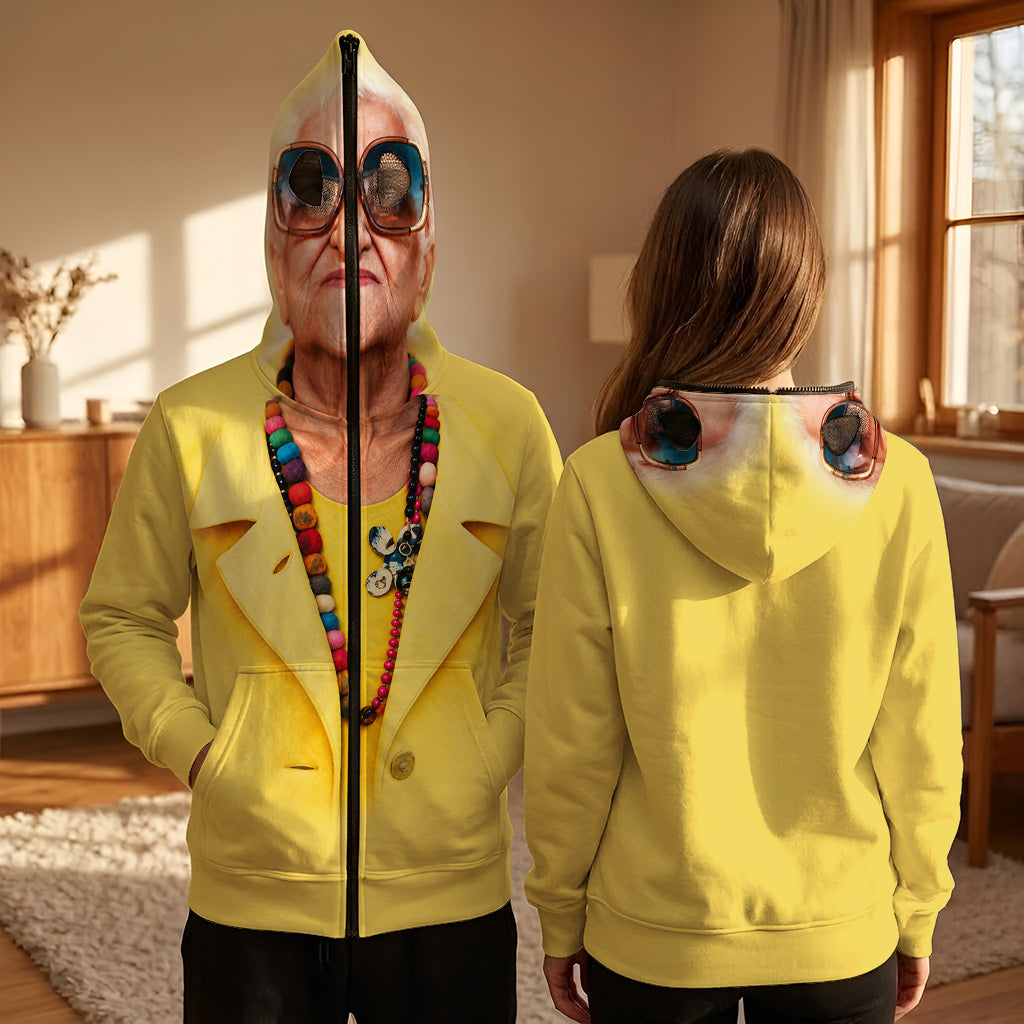 Lustige Geburtstagsfeier - Personalisierter Hoodie mit vollem Reißverschluss
