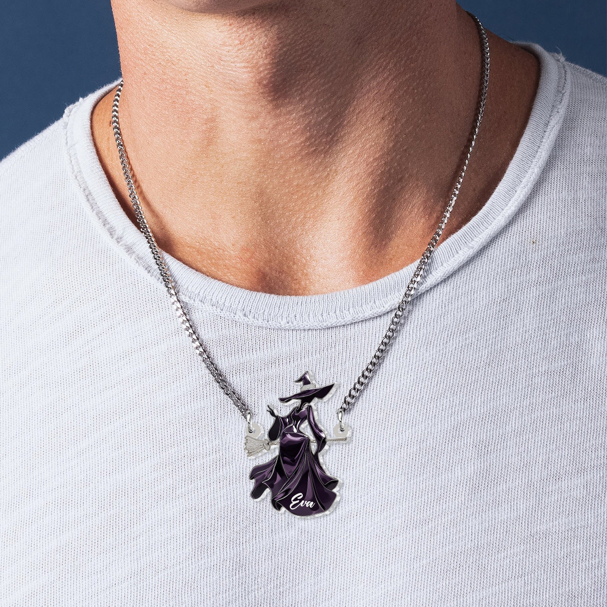 Beautiful Witch - Personalized Witch Custom Shaped Pendant Necklace