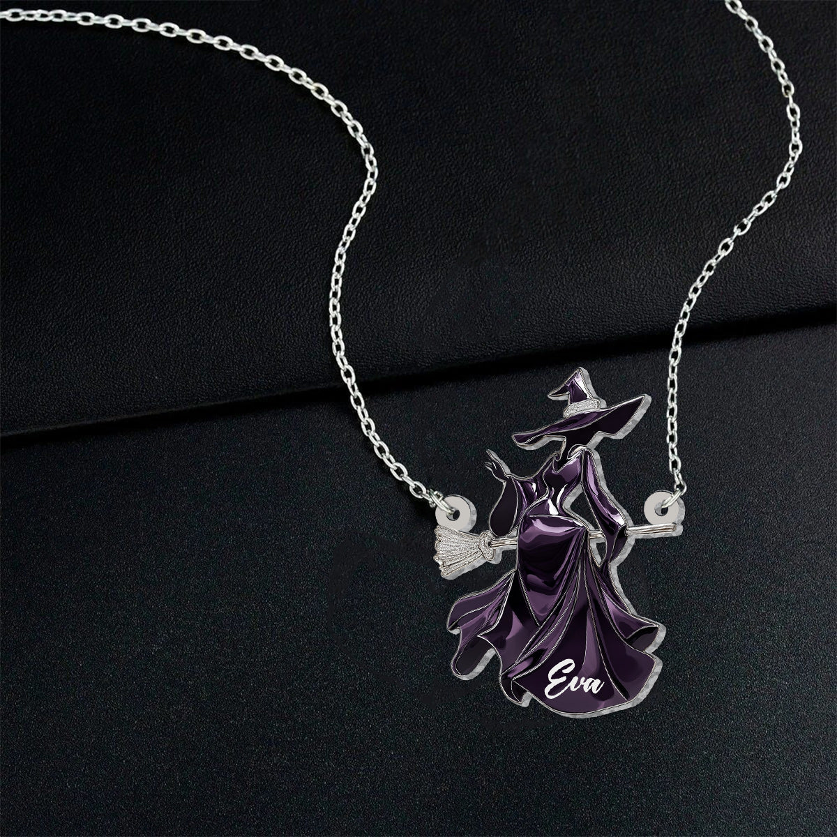 Beautiful Witch - Personalized Witch Custom Shaped Pendant Necklace