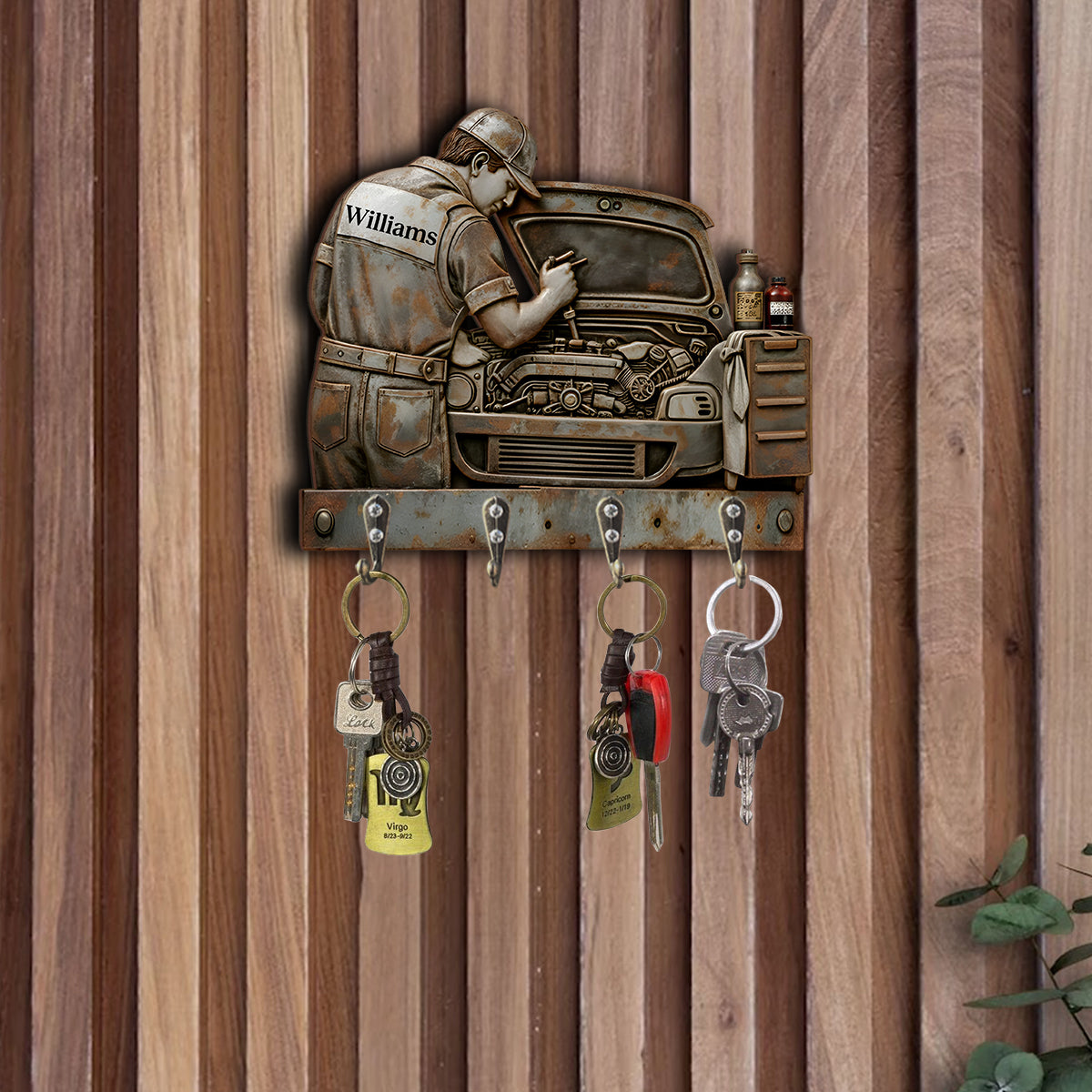 Mechanic Gift - Personalized Mechanic Custom Shaped Hanging Rack