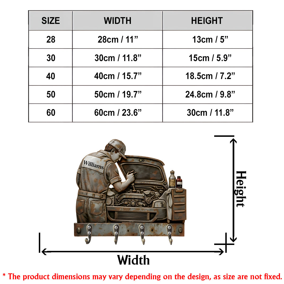 Mechanic Gift - Personalized Mechanic Custom Shaped Hanging Rack