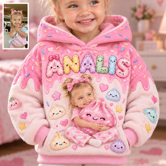 Just A Kid Who Loves Squishies - Personalized Kid Fleece Hoodie