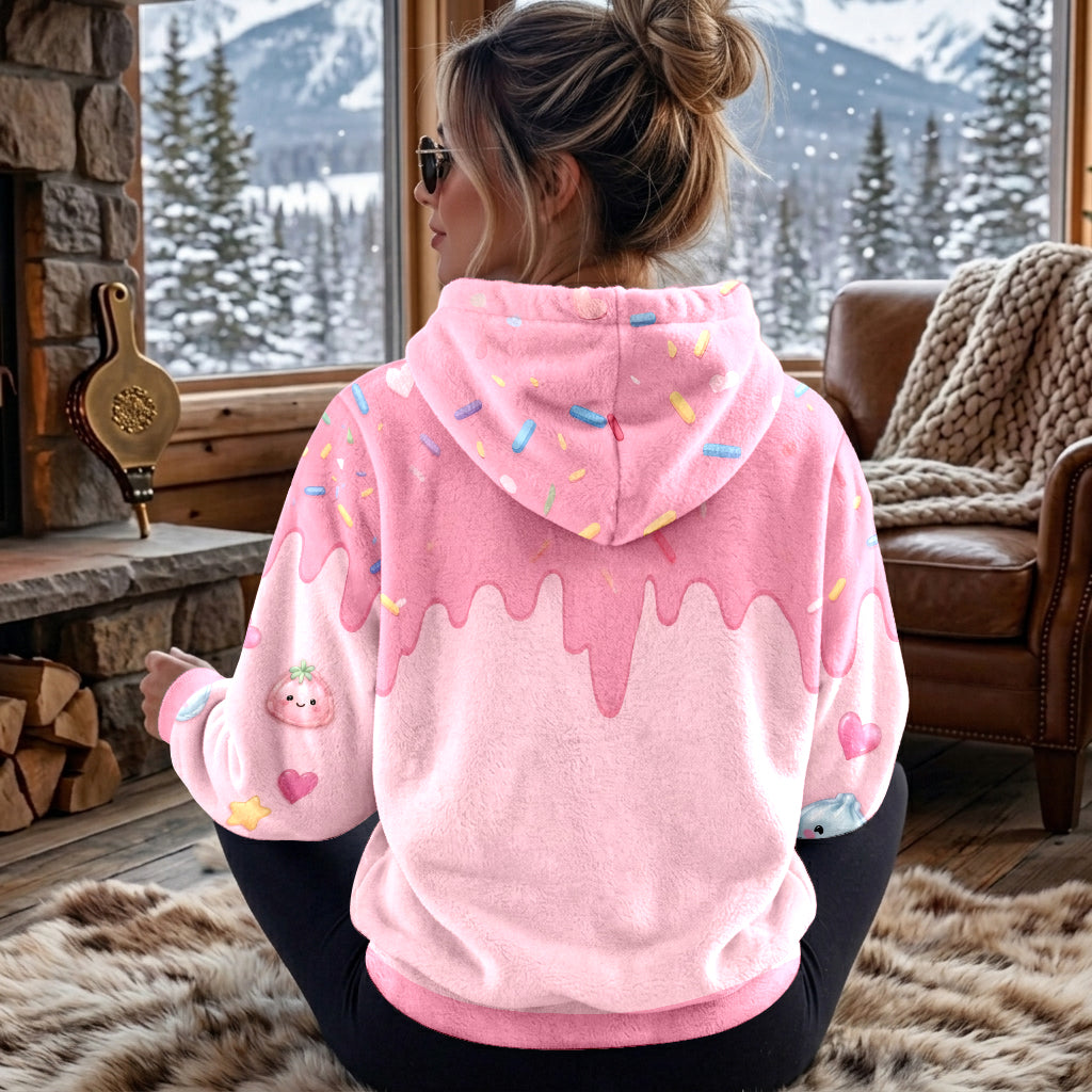 Ein Kind, das Squishies liebt - Personalisierter Kinder-Fleece-Hoodie