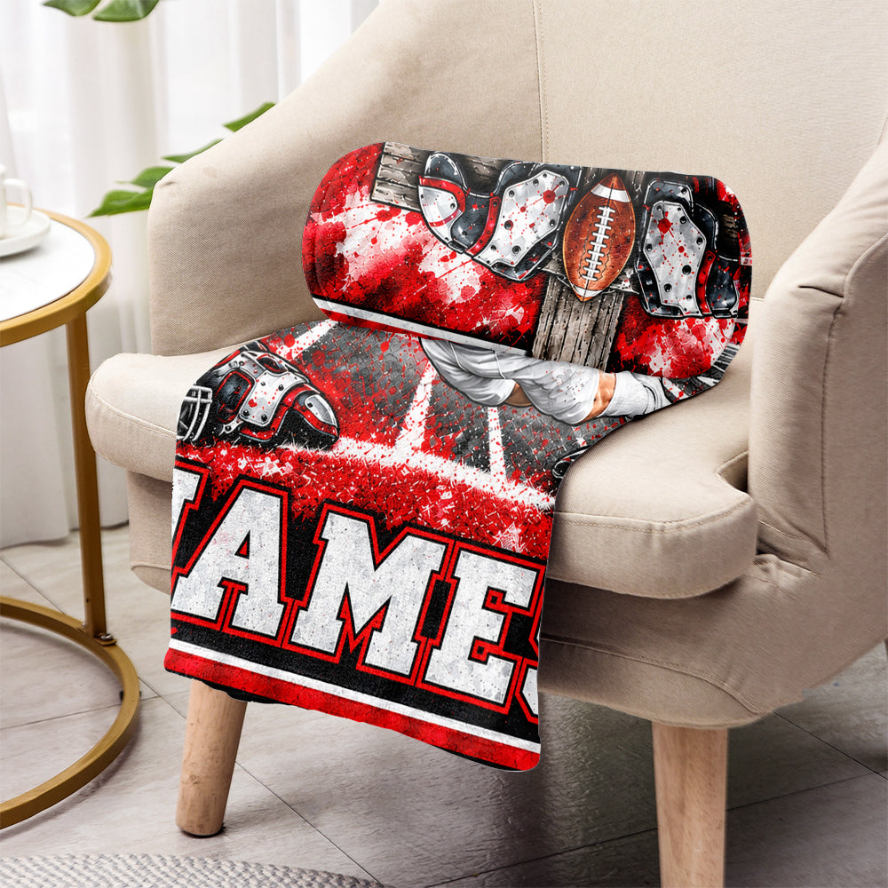 Love God, Play Football - Personalized Football Blanket